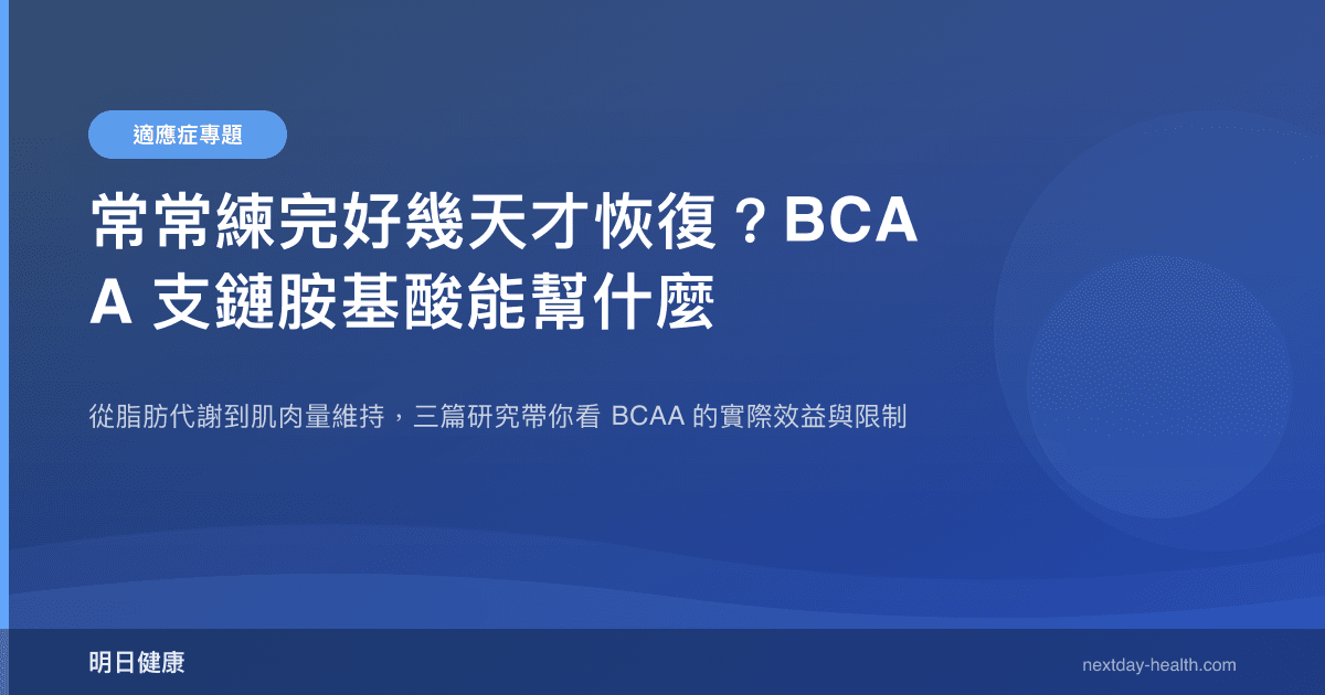 常常練完好幾天才恢復？BCAA 支鏈胺基酸能幫什麼
