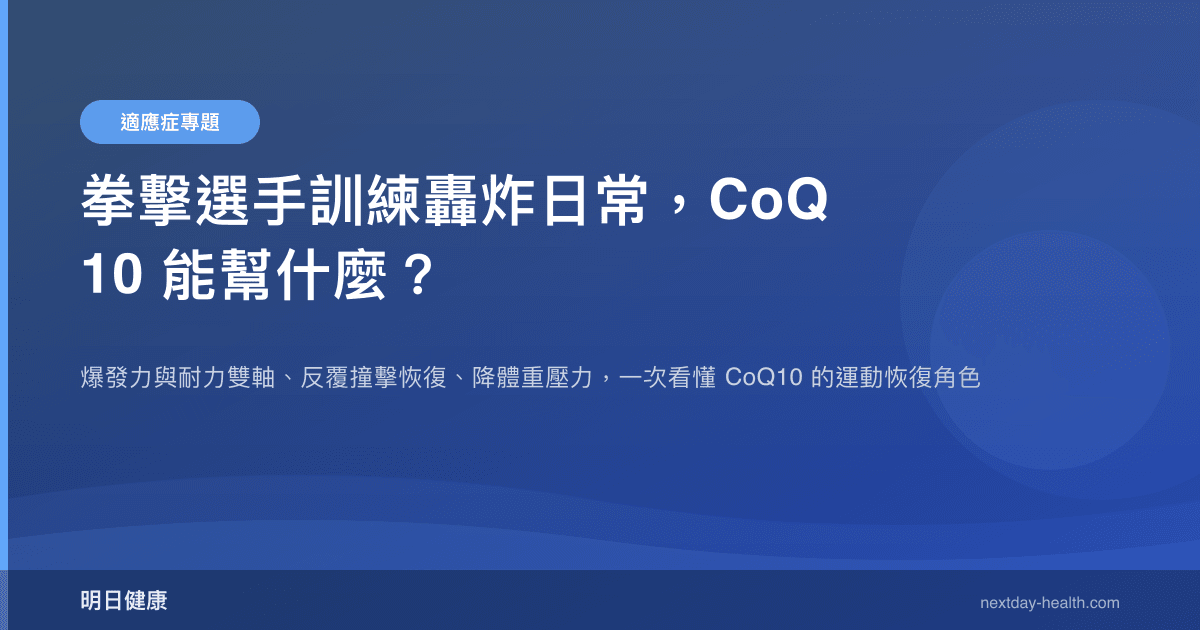 拳擊選手訓練轟炸日常，CoQ10 能幫什麼？
