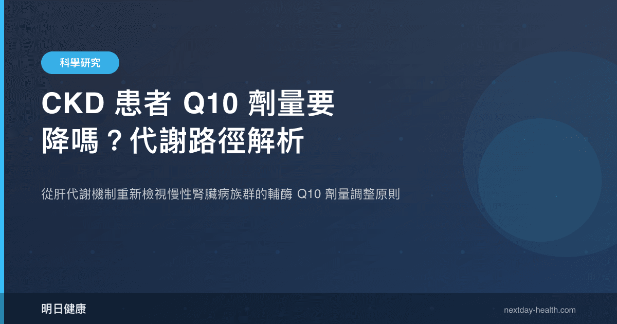 CKD 患者 Q10 劑量要降嗎？代謝路徑解析