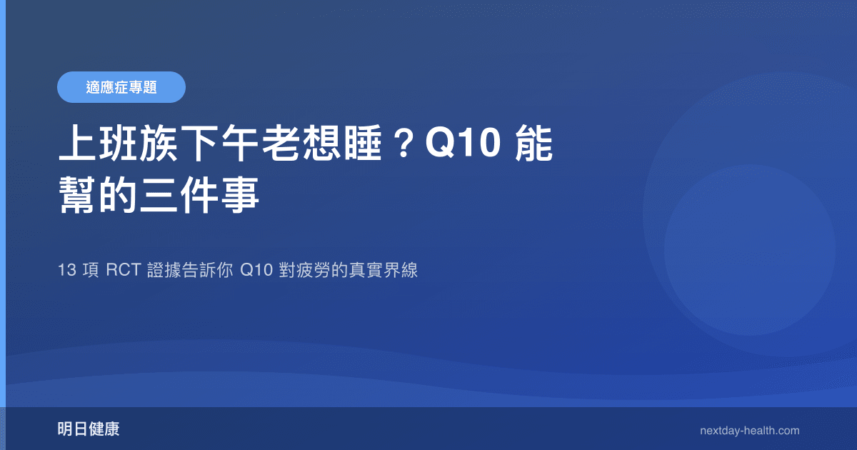 上班族下午老想睡？Q10 能幫的三件事