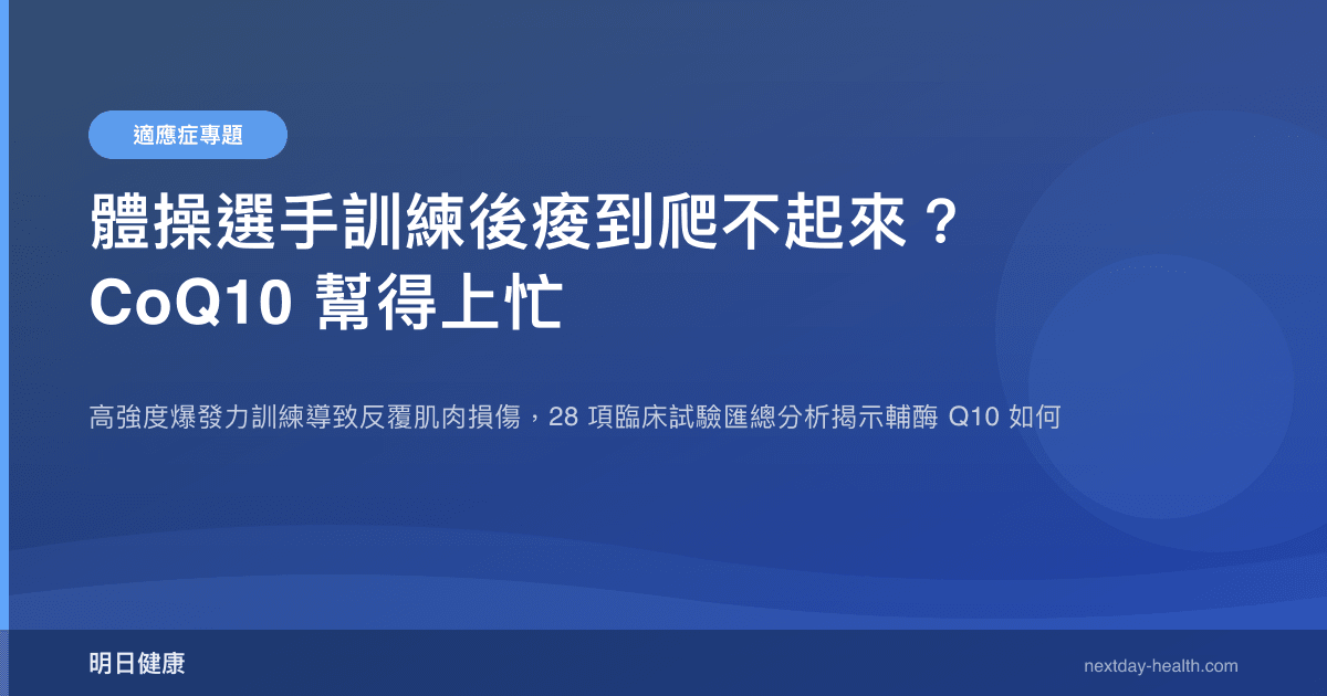 體操選手訓練後痠到爬不起來？CoQ10 幫得上忙