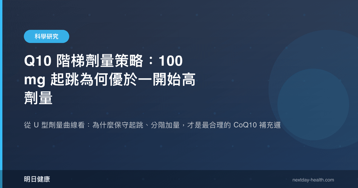 Q10 階梯劑量策略：100 mg 起跳為何優於一開始高劑量