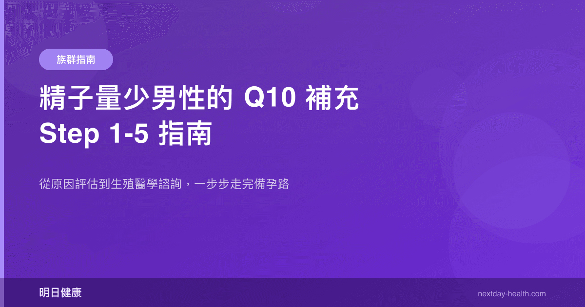 精子量少男性的 Q10 補充 Step 1-5 指南