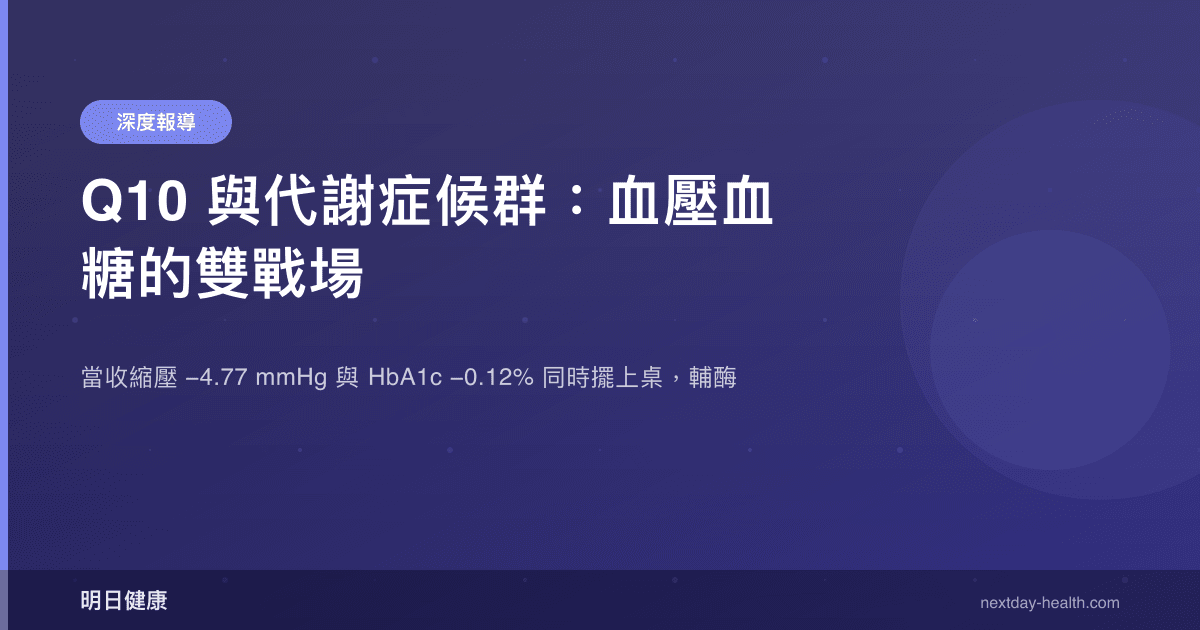 Q10 與代謝症候群：血壓血糖的雙戰場