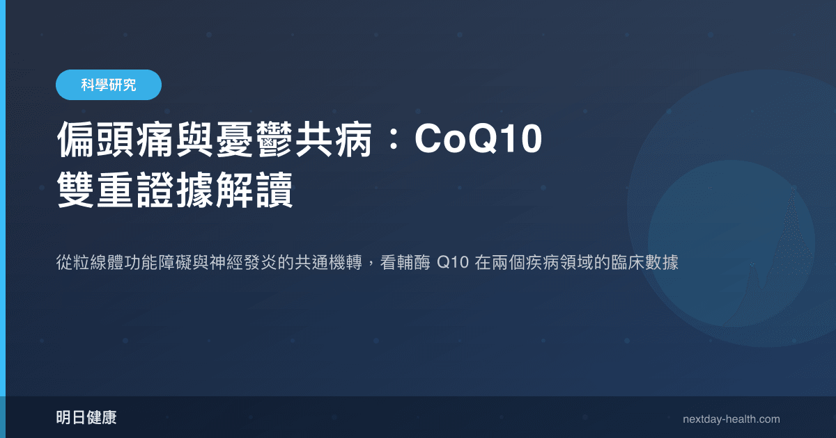 偏頭痛與憂鬱共病：CoQ10 雙重證據解讀