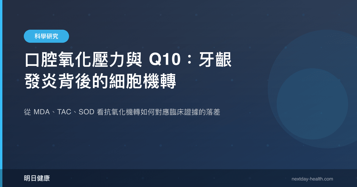 口腔氧化壓力與 Q10：牙齦發炎背後的細胞機轉