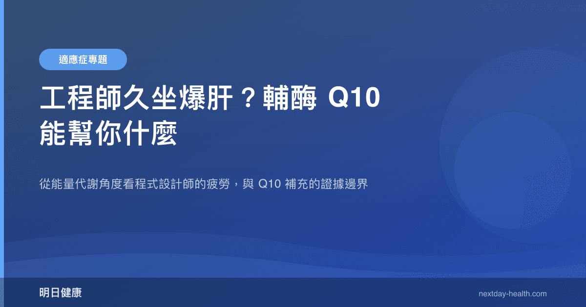 工程師久坐爆肝？輔酶 Q10 能幫你什麼