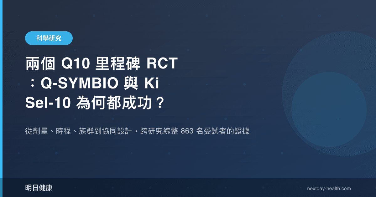 兩個 Q10 里程碑 RCT：Q-SYMBIO 與 KiSel-10 為何都成功？