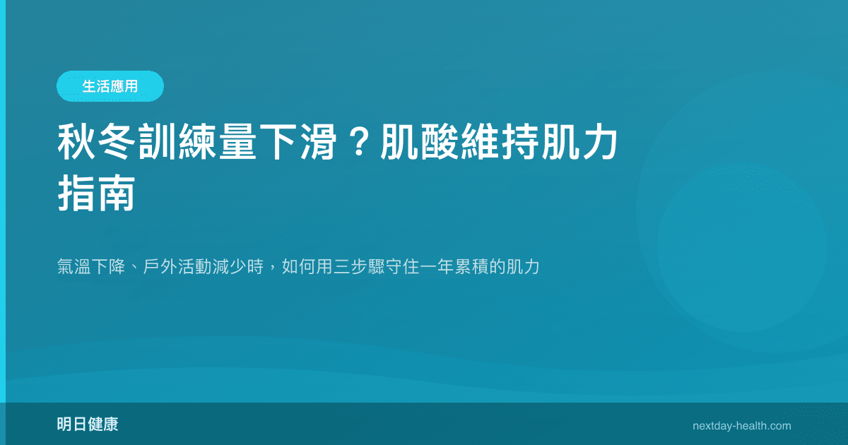 秋冬訓練量下滑？肌酸維持肌力指南
