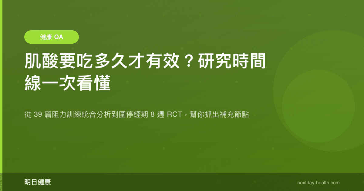 肌酸要吃多久才有效？研究時間線一次看懂