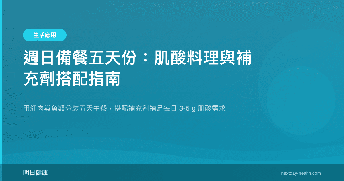 週日備餐五天份：肌酸料理與補充劑搭配指南