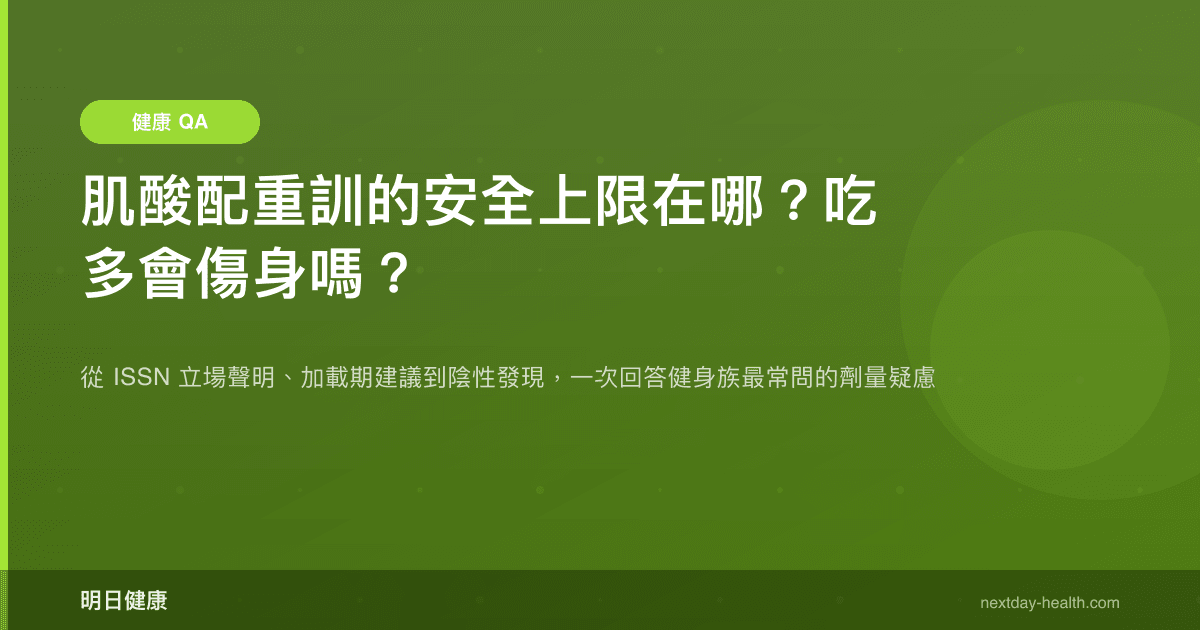 肌酸配重訓的安全上限在哪？吃多會傷身嗎？