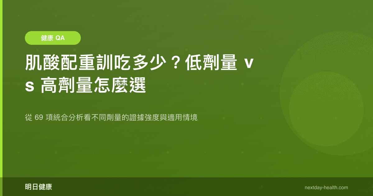 肌酸配重訓吃多少？低劑量 vs 高劑量怎麼選