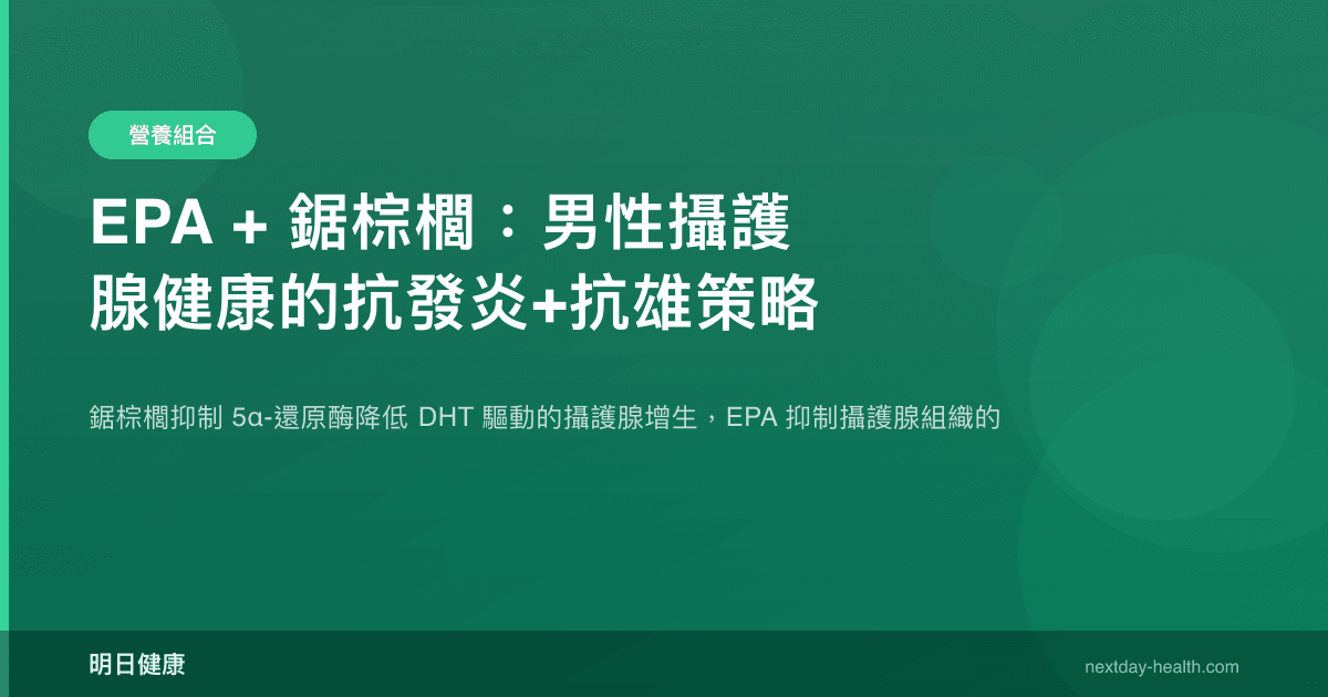 EPA + 鋸棕櫚：男性攝護腺健康的抗發炎+抗雄策略