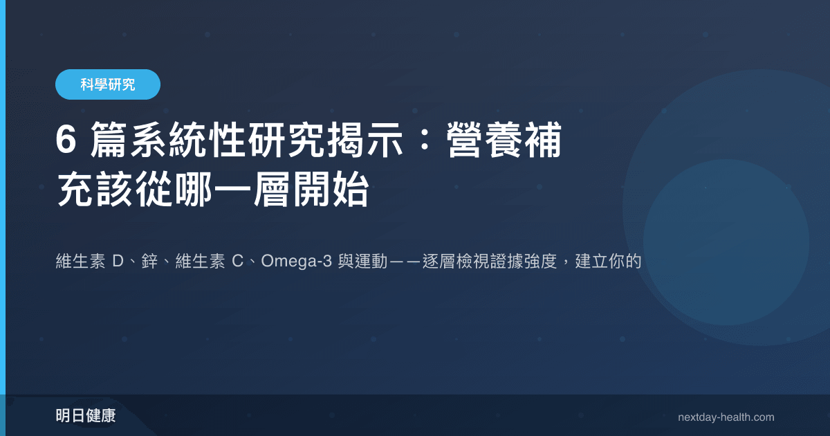 6 篇系統性研究揭示：營養補充該從哪一層開始