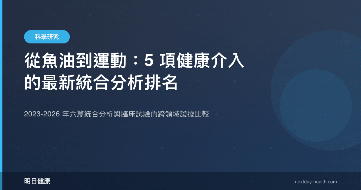 從魚油到運動：5 項健康介入的最新統合分析排名
