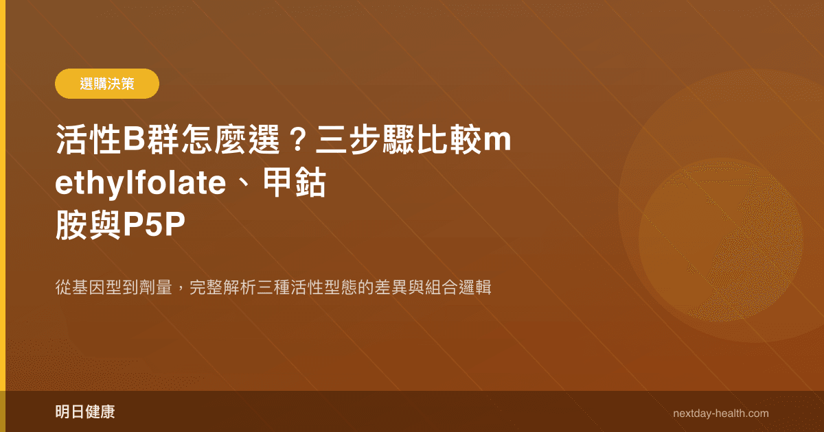 活性B群怎麼選？三步驟比較methylfolate、甲鈷胺與P5P