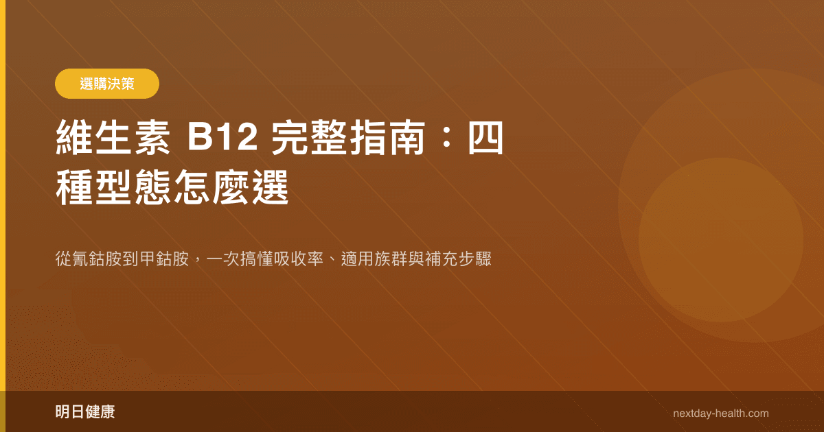 維生素 B12 完整指南：四種型態怎麼選