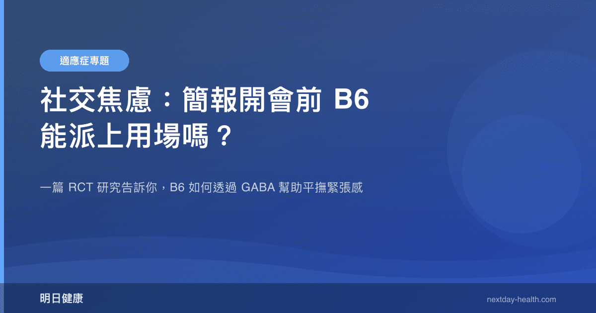 社交焦慮：簡報開會前 B6 能派上用場嗎？