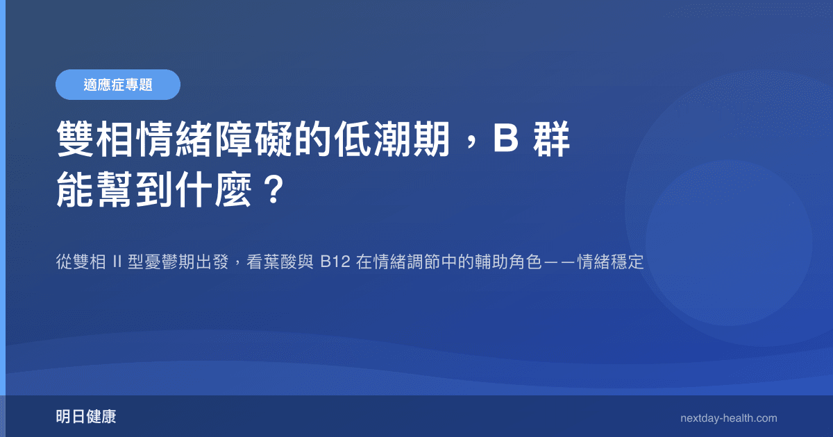 雙相情緒障礙的低潮期，B 群能幫到什麼？