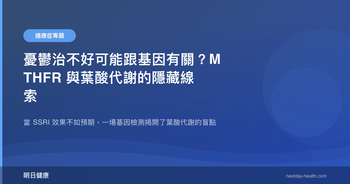憂鬱治不好可能跟基因有關？MTHFR 與葉酸代謝的隱藏線索