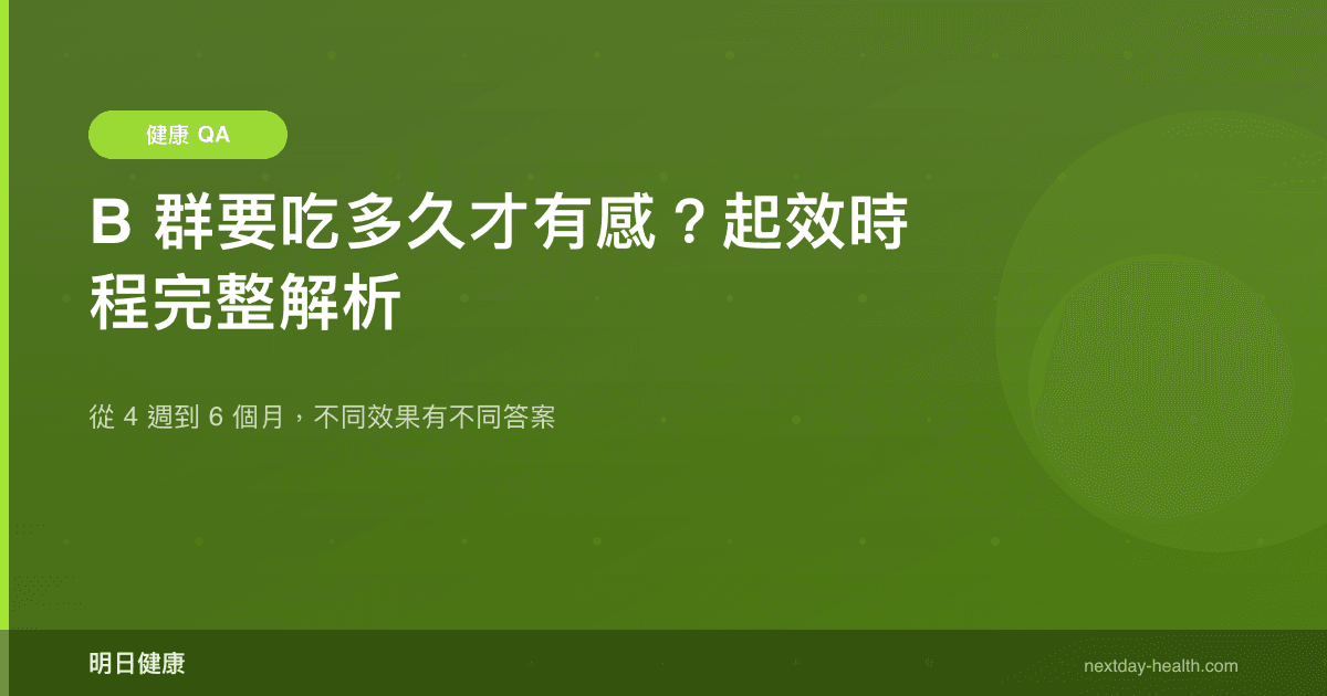 B 群要吃多久才有感？起效時程完整解析
