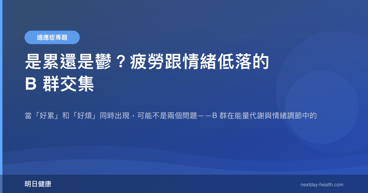 是累還是鬱？疲勞跟情緒低落的 B 群交集