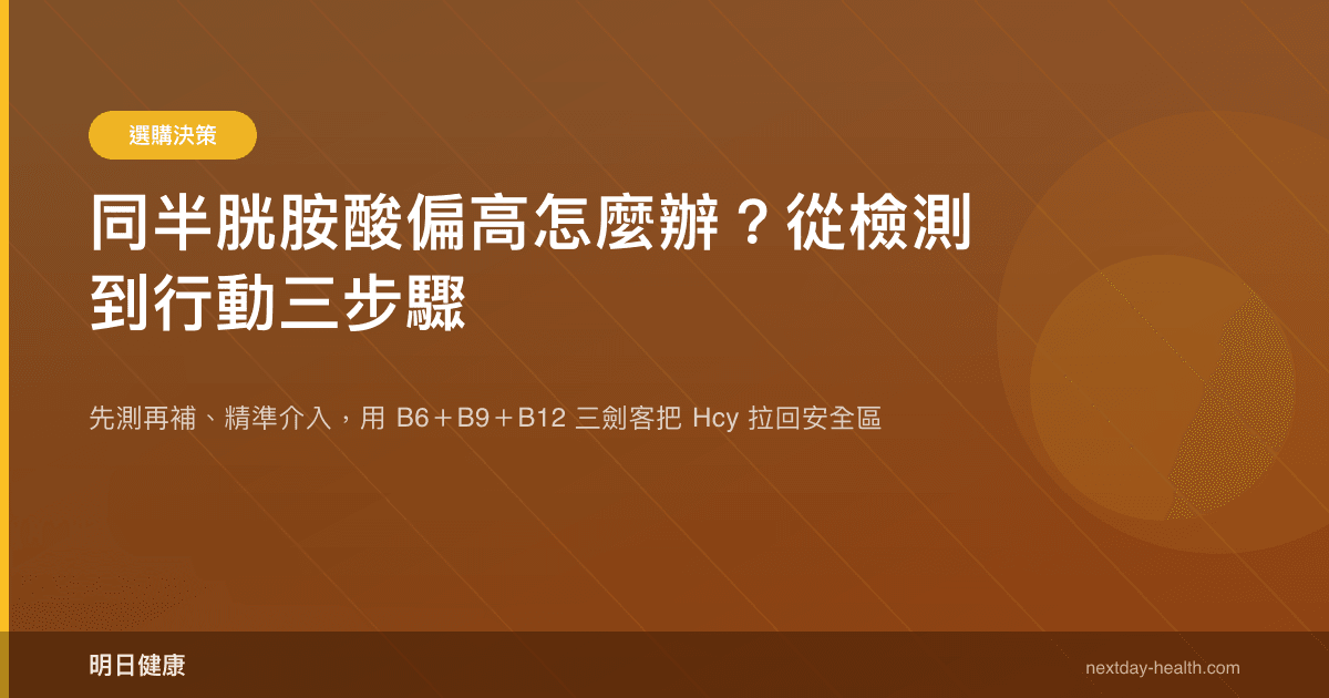 同半胱胺酸偏高怎麼辦？從檢測到行動三步驟