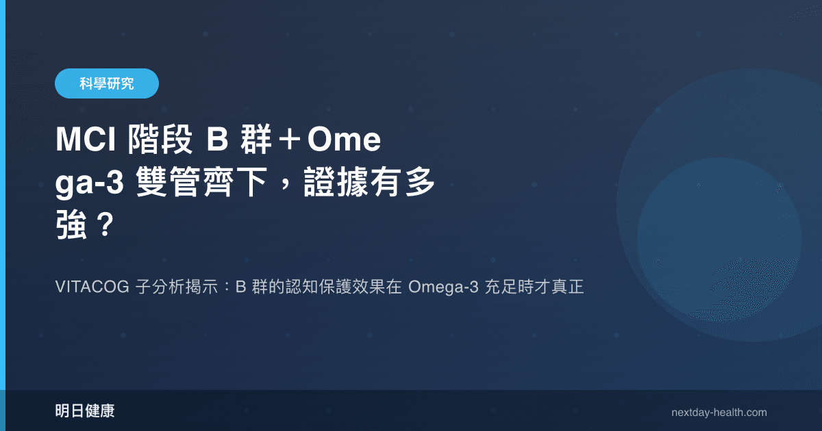 MCI 階段 B 群＋Omega-3 雙管齊下，證據有多強？