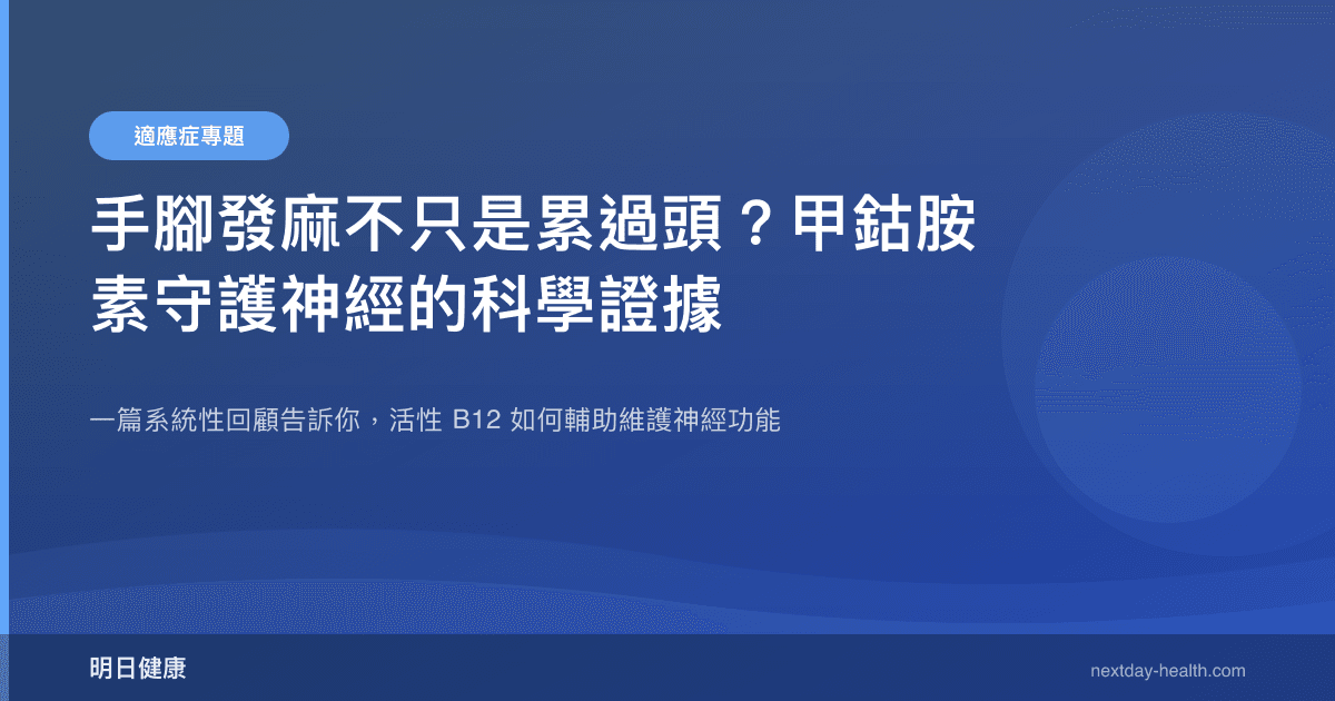 手腳發麻不只是累過頭？甲鈷胺素守護神經的科學證據