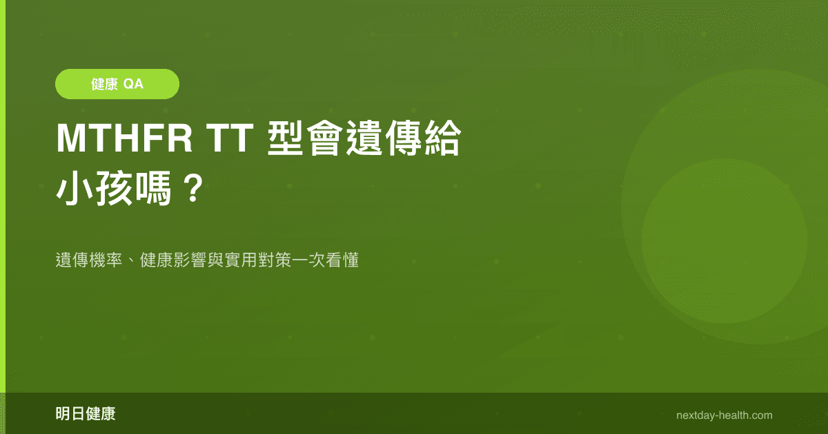 MTHFR TT 型會遺傳給小孩嗎？
