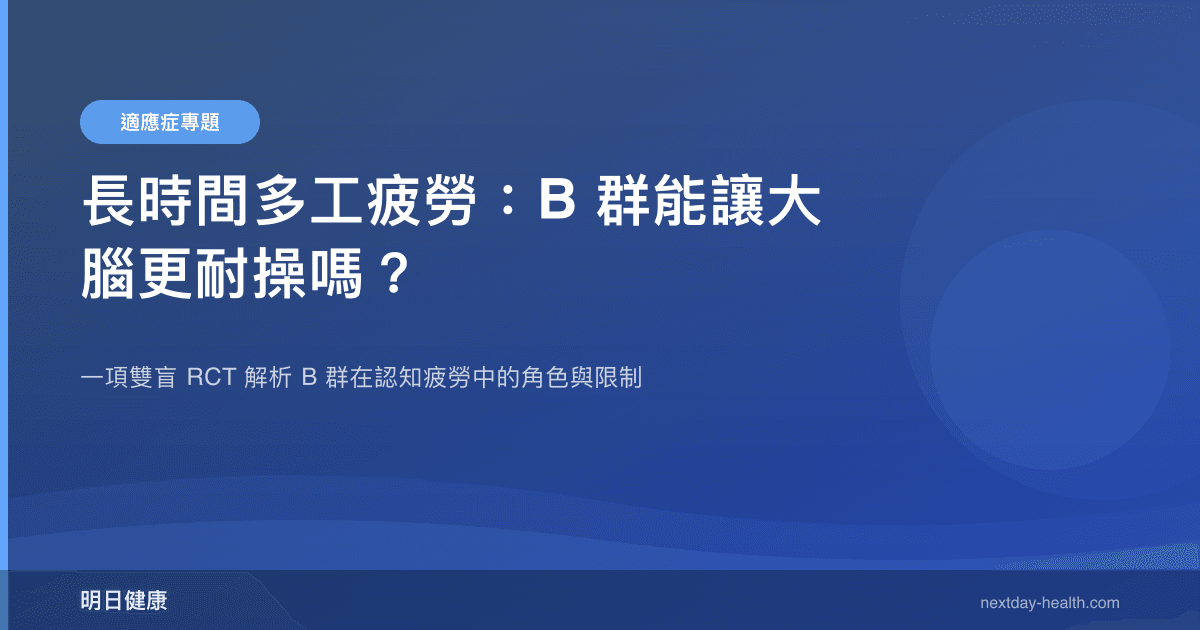 長時間多工疲勞：B 群能讓大腦更耐操嗎？