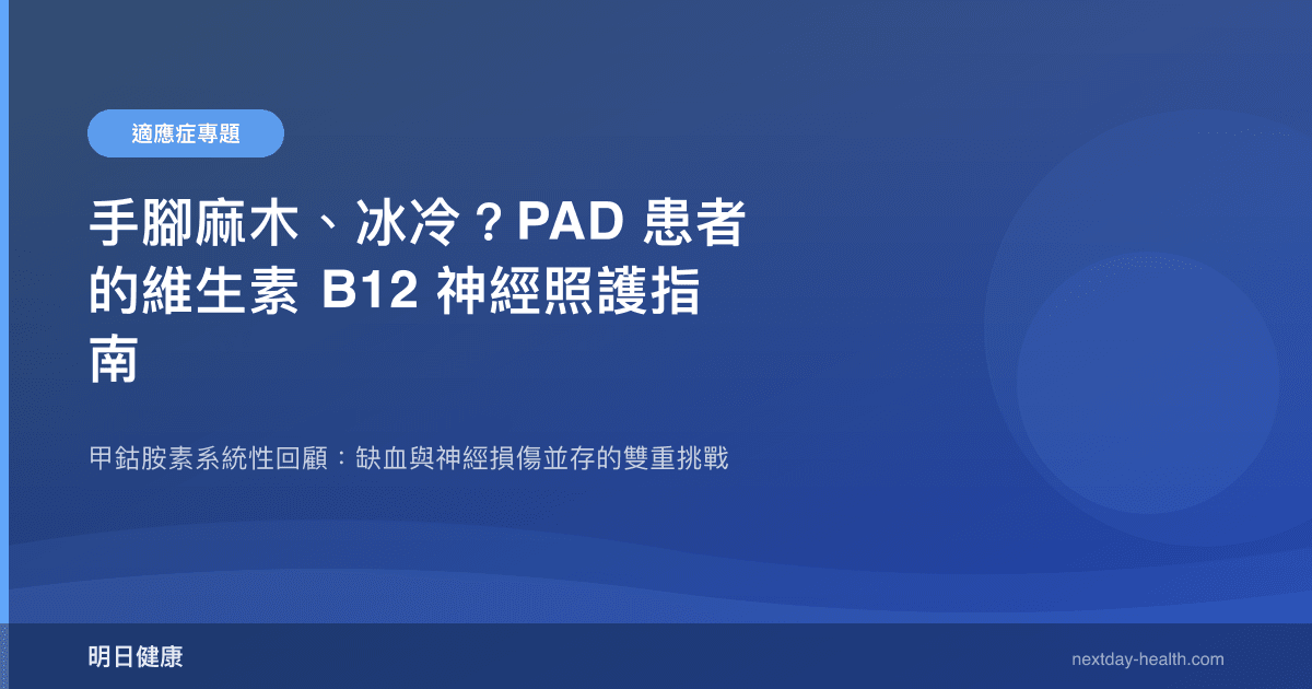 手腳麻木、冰冷？PAD 患者的維生素 B12 神經照護指南