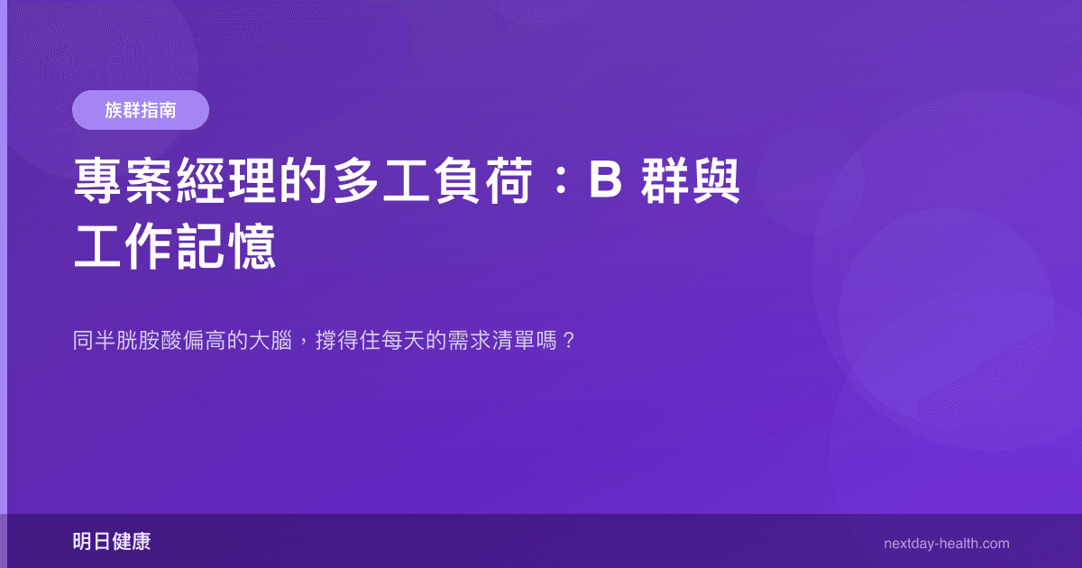 專案經理的多工負荷：B 群與工作記憶