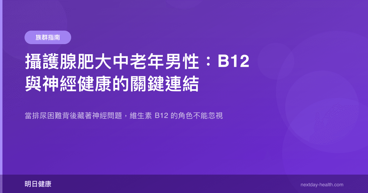 攝護腺肥大中老年男性：B12 與神經健康的關鍵連結