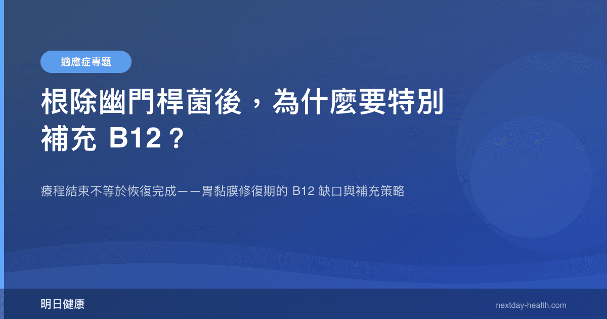 根除幽門桿菌後，為什麼要特別補充 B12？