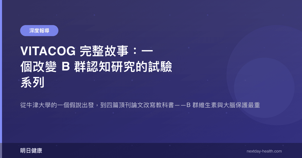 VITACOG 完整故事：一個改變 B 群認知研究的試驗系列